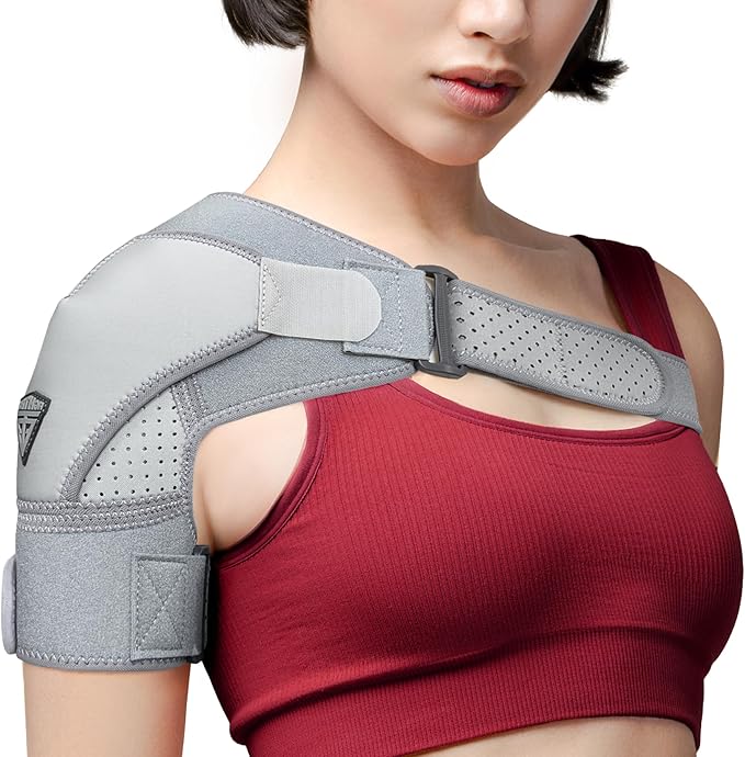 FIGHTECH Shoulder Brace for Torn Rotator Cuff for Men and Women - 2 Sizes - Support & Pain Relief (Gray, Small/Medium)