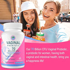 Vaginal Probiotics, PH Balance for Women, 70 Billion CFUs Womens Probiotic for Vaginal health, Urinary, Odor Control, Flor, Ph Balance & Hormone, with Prebiotic & D-Mannose - Shelf Stable, 60 Caps