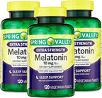 Unique Bundle Store Spring Valley melatonin 10mg, 120 Tablets with Lemon Balm Extract, Dietary Supplement for Sleep and Immune System Support - 7 Day Pill Organizer Included (Pack of 3 (360 CT))