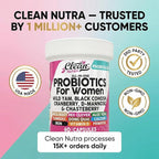 Clean Nutraceuticals Probiotics for Women with D Mannose, Cranberry Extract, Wild Yam, Chasteberry - 20 Probiotic and Prebiotic Strains - PH Balance, Womens Probiotic for Digestive Health - 60 Count