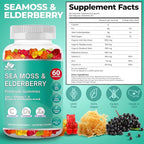 BIO VITALICA Irish Sea Moss Gummies with Elderberry – USA Made Vegan Gummies with Vitamin C, D & Zinc – Immune Support Supplement with Bladderwrack & Burdock Root for Adults & Kids – 3 Packs