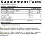 Bronson L-Lysine Defense Immune Support Complex 1500 MG L-Lysine Plus Olive Leaf, Garlic, Vitamin C and Zinc - Non-GMO, 250 Vegetarian Capsules