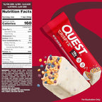 Quest Nutrition Crispy Protein Bar, Fruity Cereal Flavor, 18g Protein, 1g Sugar, 2g Net Carbs, Low Sugar, 12 Count