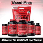 MuscleMeds Carnivor Mass Anabolic Beef Protein Gainer, Vanilla Caramel, 10 Pounds