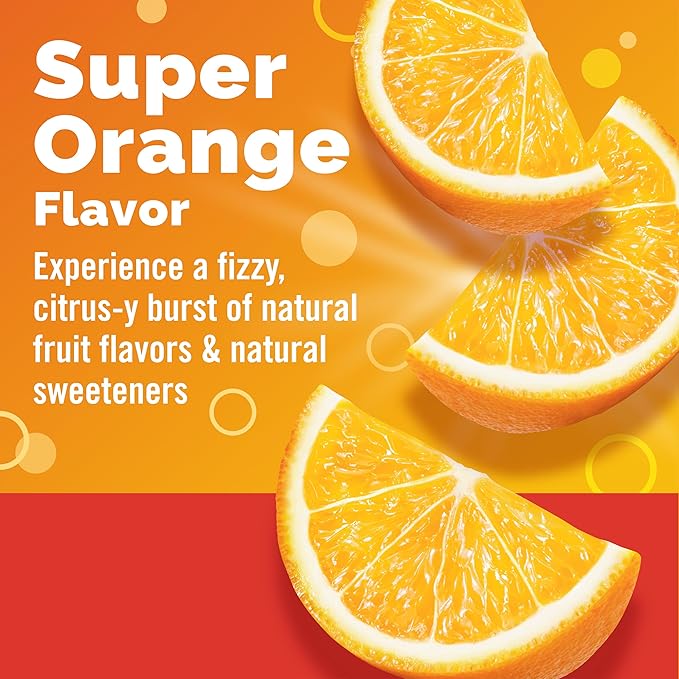Emergen-C 1000mg Vitamin C Powder for Daily Immune Support Caffeine Free Vitamin C Supplements with Zinc and Manganese, B Vitamins and Electrolytes, Super Orange Flavor - 30 Count
