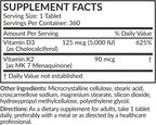 Futurebiotics Vitamin K2 with D3, 2 in 1 Support, 5000 IU Vitamin D3 & 90 mcg Vitamin K2 MK-7 Non-GMO, 360 Tablets