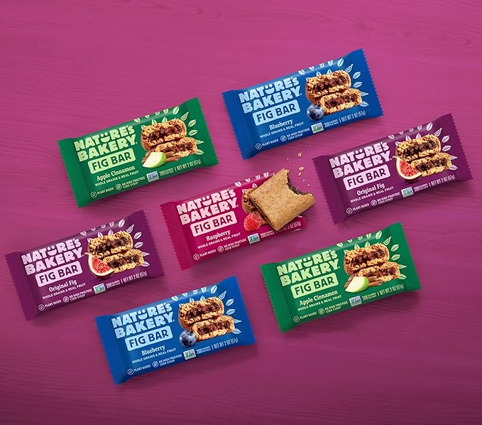 Nature’s Bakery Whole Wheat Fig Bars, Original Fig, Real Fruit, Vegan, Non-GMO, Snack bar, 1 box with 12 twin packs (12 twin packs)