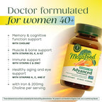 MegaFood Women's 40+ Multivitamin - Multivitamin Supplement for Women with Iron, Vitamins C, B12, K2, A, B6, Choline, and more - Non-GMO, Gluten-Free - Vegetarian - 60 Tabs (30 Servings)