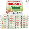 Huggies Natural Care Sensitive Baby Wipes, Unscented, Hypoallergenic, 99% Purified Water, 24 Soft Packs of 56 (1344 Wipes Total)