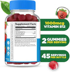 Lifeable Sugar Free Kids Vitamin B12 Gummies | 1000 mcg | Great Tasting B12 Vitamins for Kids | Energy, Mood, and Metabolism Support | B 12 Vitamin Gummies for Boys and Girls | 90 Gummies