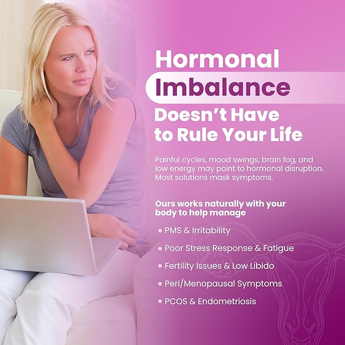 Hormonal Balance Blend for Women – Vitex, DIM, Shatavari + Adaptogenic Support – Menstrual & Menopause Relief – Vegan, Clean-Label Formula – 4600mg – 60 Capsules