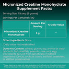 MYOXCIENCE Micronized Creatine | Supports Muscle Performance, Lean Body Mass, & Cognition | 100 Servings