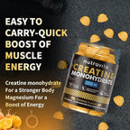 Creatine Monohydrate Gummies for Men & Women-5g of Creatine Monohydrate per Serving - Sugar Free,Vegan, Orange Flavor, 120 Count