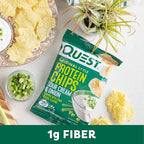 Quest Nutrition Sour Cream & Onion Protein Chips, 19g Protein, 4g Net Carbs, Low Carb, Gluten Free, 1.1 oz (Pack of 12)