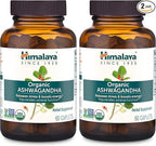 Himalaya Organic Ashwagandha Root, 120 Day Supply - Herbal Adrenal Support Supplements for Stress Relief and Energy Support - USDA Organic, Non-GMO, Vegan, Gluten Free, 60 Caplets, 2 Pack