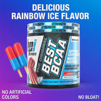 BPI Sports Best BCAA Powder - Muscle Recovery Support - Branched Chain Amino Acids | Building Blocks of Protein and Muscle - Post Workout Recovery – Hydration – Rainbow Ice, 30 Servings