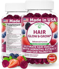 Lunakai USA Made Super Hair Gummies with Biotin, Zinc, Horsetail Extract & Saw Palmetto - Hair Growth Vitamins for Women & Men – Supports Thicker, Longer, Stronger Tresses, Skin & Nails, 60ct