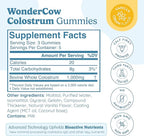 WONDERCOW Colostrum Gummies for Gut Health, Immune Support & Wellness | Natural IgG Whole Bovine Colostrum Supplement, 1,000mg per Serving (15 Gummies (5 Servings), Vanilla Cream)