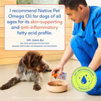 Native Pet Omega 3 Fish Oil for Dogs & Cats – Wild Alaskan Salmon Oil for Dogs Skin and Coat, Supports Joints, Heart & Shedding – Fast-Absorbing Omega 3 6 9 Liquid Supplement – 16oz