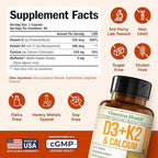 Vitamin D3 K2 Supplement – All-in-1 Support for Immune, Bone & Heart Health with Vitamin D + Vitamin K (as MK7) – K2 D3 (5000 IU) Vitamin Supplement with Black Pepper for Max Absorption, 60 Capsules