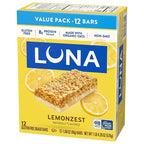 LUNA Bar - LemonZest Flavor - Gluten Free Snack Bars - Non-GMO - Protein Bars - Made with Organic Oats - Value Pack (12 Pack)