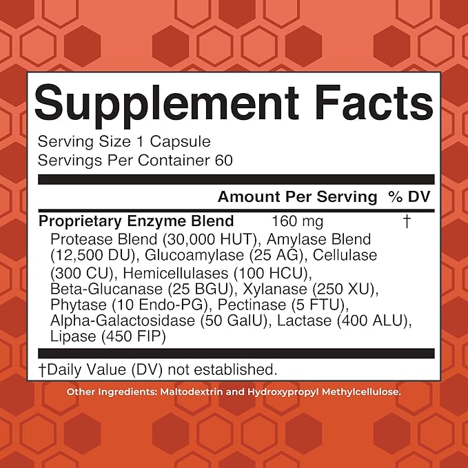 MaryRuth’s Gluten Digestive Enzymes | Up to 2 Month Supply | Proprietary Enzyme Blend | Vegan Pine-Based Capsules | Non-GMO | 60 Count