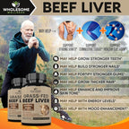 Wholesome Wellness Grass Fed Desiccated Beef Liver Capsules (180 Pills, 750mg Each) - Natural Iron, Vitamin A, B12 for Energy - Raised Undefatted in New Zealand Without Hormones or Chemicals