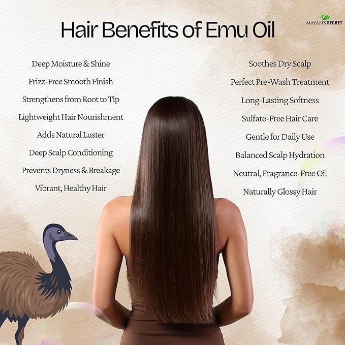 Pure Carrier and Essential Oils for Skin Care, Hair, Body Moisturizer for Face-Anti Aging Skin Care (Emu Oil, 4oz)