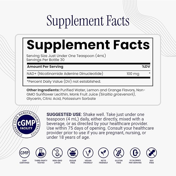 Rho Nutrition Liposomal NAD+ – Liquid Supplement Designed to Help Support Absorption – Active Form of NAD+ Helps Support Normal Cellular Health, Healthy Aging, Energy Metabolism & Vitality – 3 Pack