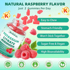 Potassium Citrate Supplement Gummies, Potassium Supplements for Women & Men, Helps Maintain Muscle Wellness & Electrolyte Balance, Vegan, Raspberry Flavor, 120 Count Potassium Gummies