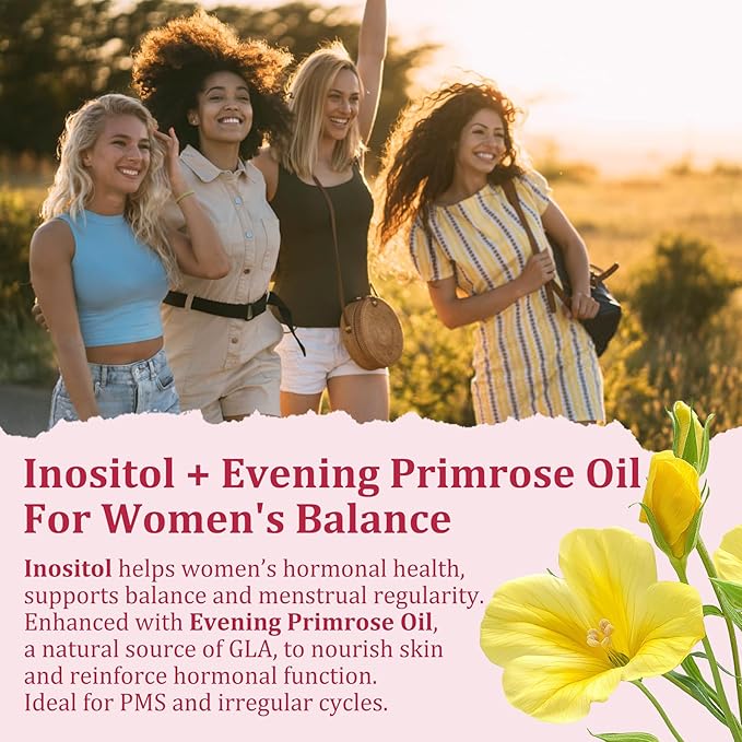 Nextdia Inositol Gummies with Evening Primrose Oil for Women + Organic Blue Spirulina Gummies