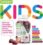 Viteey Kids Multivitamin Gummies with Probiotics - 8-1 Kids Vitamins for Immune Health Support with Vitamin C, D3, B12, B6, Zinc, Elderberry, Selenium - Vegetarian - Chewable Tasty Berry Flavored