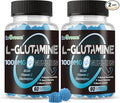 L-Glutamine Gummies 1000mg with BCAA, Potassium, Magnesium & Vitamin C, Muscle Recovery, Endurance Support & Daily Nutrition, Portable Supplement for Men＆Women, Lime Grapefruit Flavor, 120 Count