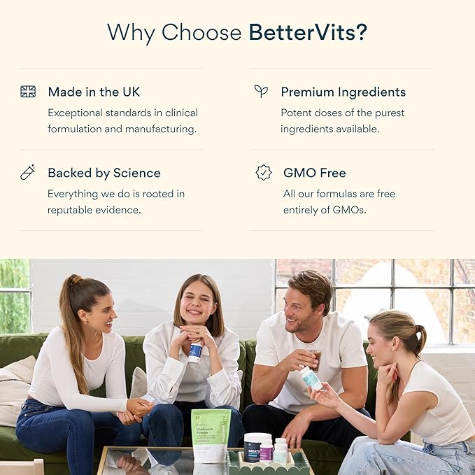 Bettervits Collagen Peptides Complex with Hyaluronic Acid & Turmeric | Hydrolyzed Marine Collagen Supplements for Women & Men | Collagen with Vitamin C for Skin, Hair, Nails & Joints – 60 Capsules