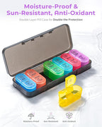 𝐏𝐢𝐥𝐥 𝐎𝐫𝐠𝐚𝐧𝐢𝐳𝐞𝐫, Am & Pm Pill Organizer 7 Days, Weekly Pill Organinzer 2 Times a Day, Pill Box 7 Day, Medicine Pill Organizer for Travel, Vitamins, Fish Oils, Supplements