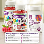 DR. MORITZ Sugar-Free Calm Magnesium Gummies for Kids and Adults - Non-GMO Magnesium Citrate Gummies - Raspberry Flavor - 3-Pack (180 Count)