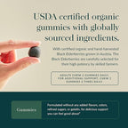 Gaia Herbs Black Elderberry (Sambucus nigra) Extra Strength Gummies - Delicious Immune Support Supplement* - Certified Organic Black Elderberries for Immune System Support* - 40 Gummies (20 Servings)