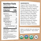 EarthChimp Organic Vegan Protein Powder - with Probiotics - Non GMO, Dairy Free, Non Whey, Plant Based Protein Powder for Women and Men, Gluten Free - 52 Servings 64 Oz (Chocolate) No Scoop