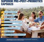 Totaria (2 Packs) 5-in-1 Probiotic Prebiotic & Postbiotic for Women Men, 60 Billion CFU 24 Strains w/Digestive Enzymes, Slippery Elm, Daily Complete Gut Health, Digestive & Immune Support