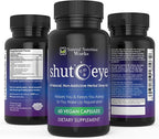 Shut-Eye- The Most Potent Natural Sleep Aid & Caffeine Neutralizer! All Natural Non-Addictive Herbal Complex w/Valerian, Melatonin, Rutaecarpine & 10 More