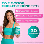 GOBIOTIX Collagen Powder Supplement with Probiotics - Hydrolyzed Protein Collagen Powder for Women - Hair Skin and Nails, Joint and Digestive Health - Collagen Peptides Type I and III - 30 Servings