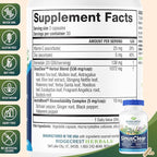 RidgeCrest Herbals SinusClear, Complete Formula for Sinus and Nasal Health with Mullein Leaf, Bromelain, Vitamin C, and Zinc, for Healthy Mucus, Immune & Respiratory Support, (60 Veg Caps, 30 Serv)