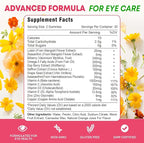 Lutein and Zeaxanthin Supplements Gummies, Advanced Eye Vitamin Supplement with Bilberry, Saffron, Grape Seed, Omega 3 for Macular Health, Dry Eye, Visual Function - Orange Flavor, 120 Count