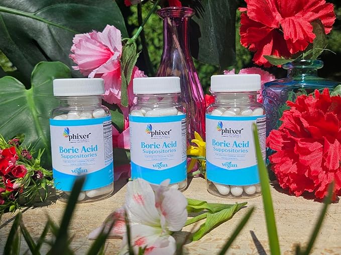 Vaginal Boric Acid Suppositories for Women - 20 Suppositories 600MG Each for Chronic Yeast Infections and Vaginal Odor - Vaginal Use Only - Made in USA