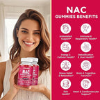 CFILIHTC (2 Pack) NAC Gummies 600mg, N Acetyl Cysteine Supplement with Glutathione, Resveratrol, Magnesium, CoQ10, NAC Chewable for Antioxidants & Immune Support, Strawberry Flavor 120 Gummies
