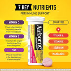 Airborne 1000mg Vitamin C with Vitamin D & Zinc, Sugar Free Multivitamin Immune Support Supplement, Antioxidants Vitamins A C & E, Very Berry Flavor, 30 Tablets (Pack of 2)
