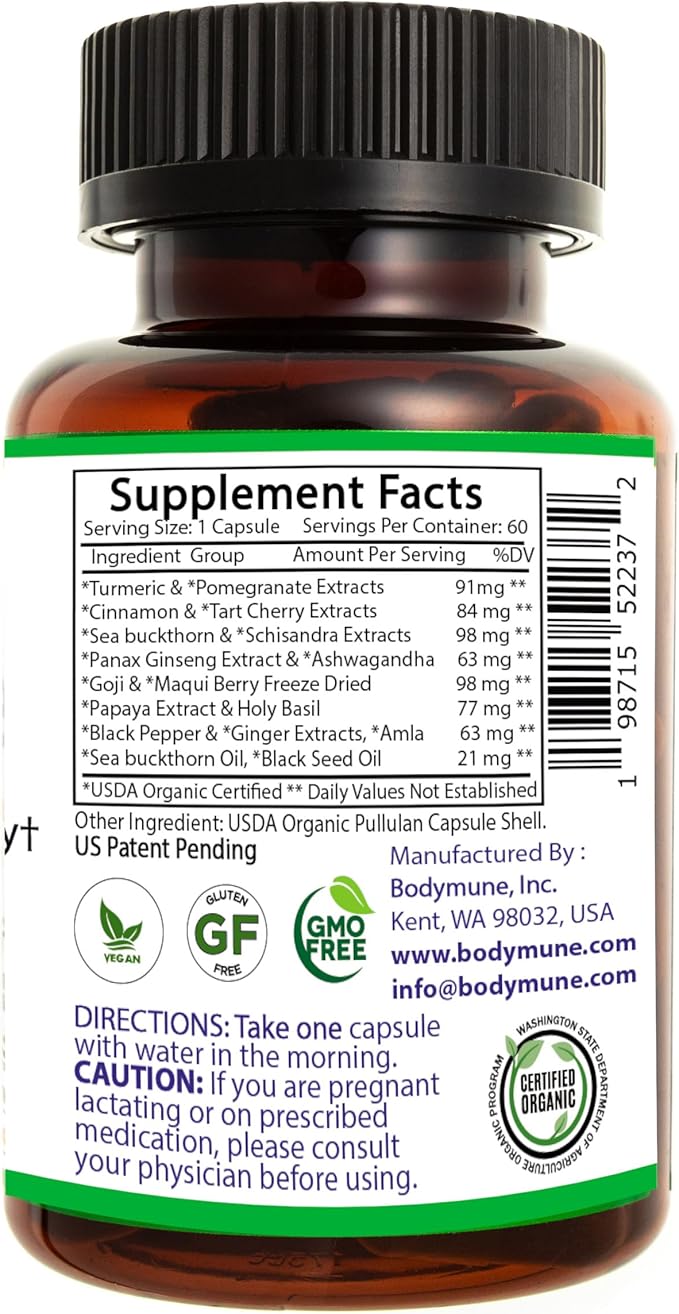 Bodymune JointWorks – Organic Joint & Muscle Support Supplement – Promotes Mobility, Flexibility & Comfort – 66 Capsules (2-Month Supply) – USDA Organic, Vegan, Gluten-Free, Non-GMO