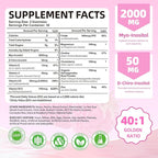 Myo-Inositol & D-Chiro Inositol Gummies, Ideal 40:1 Ratio Supplement for Women with Vitamin D3 & B12 for Support Hormonal Balance & Wellness, Sugar Free, Raspberry, 60 Count