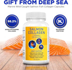 Salcoll Premium Marine Collagen Capsules, 120 Count, Fish Collagen Supplement for Joint Support, Skin, Hair & Nails