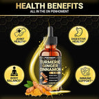 6in1 Liquid Turmeric Curcumin with Ginger, Berberine, Ceylon Cinnamon, Bitter Melon, Black Pepper - Drops Extract for Joint Support - 2Packs of 1 Fl Oz